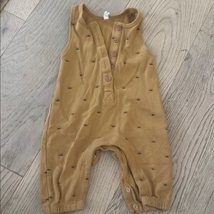 Quincy Mae - Brown Sleeveless Baby Romper